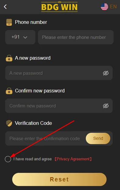Agree to the privacy agreement of the game